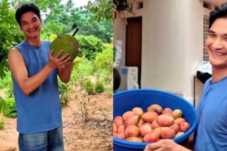 Vườn trái sai trĩu cành ở quê nhà của Mạc Văn Khoa
