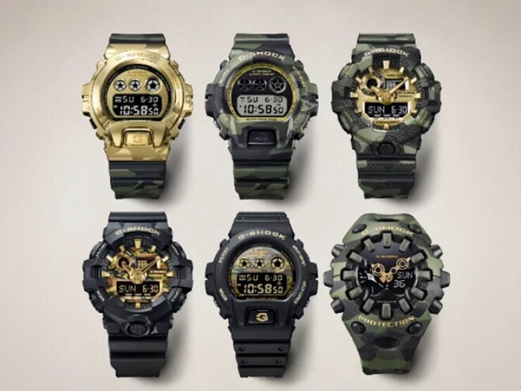 Loạt G-Shock mới của Casio gây chú ý với thiết kế ngụy trang pha sắc vàng