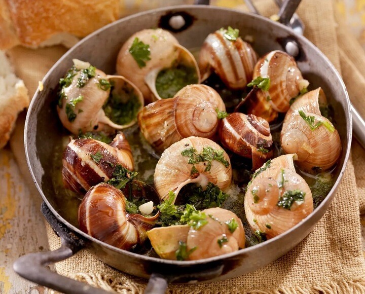 Ốc sên có thể chế biến thành nhiều món ăn tinh tế. (Ảnh: Taste)