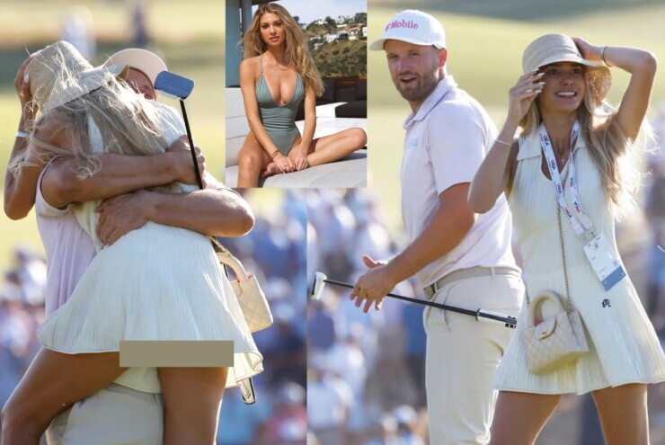 Nàng WAGs golf đẹp bậc nhất thế giới, gặp sự cố "đỏ mặt" khi nhảy lên ăn mừng