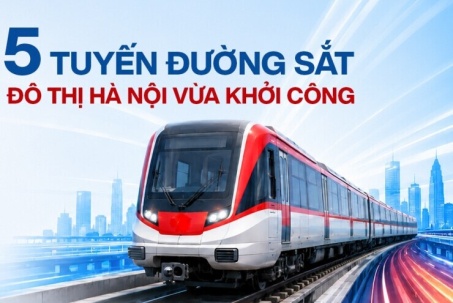Chi tiết lộ trình 5 tuyến đường sắt đô thị Hà Nội vừa khởi công