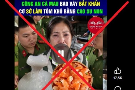 Cà Mau bác tin ‘tôm khô làm từ cao su non’, công an vào cuộc