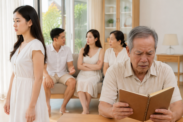 Đọc cuốn sổ, ông Trần lặng người. Những con số trong cuốn sổ không chỉ là tiền bạc, mà còn là minh chứng cho sự hy sinh âm thầm của người con gái mà ông từng xem là người ngoài. Ảnh minh họa