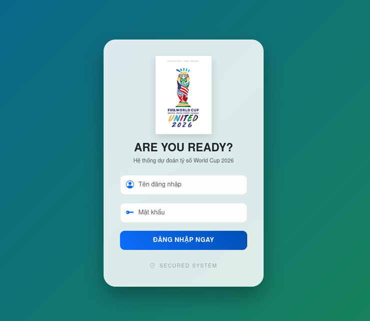 Một giao diện trang web về World Cup 2026 yêu cầu đăng nhập.