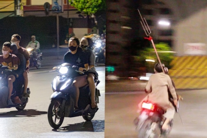 Phẫn nộ cảnh quái xế mang đinh ba, nẹt pô, lạng lách náo loạn đường phố Hà Nội