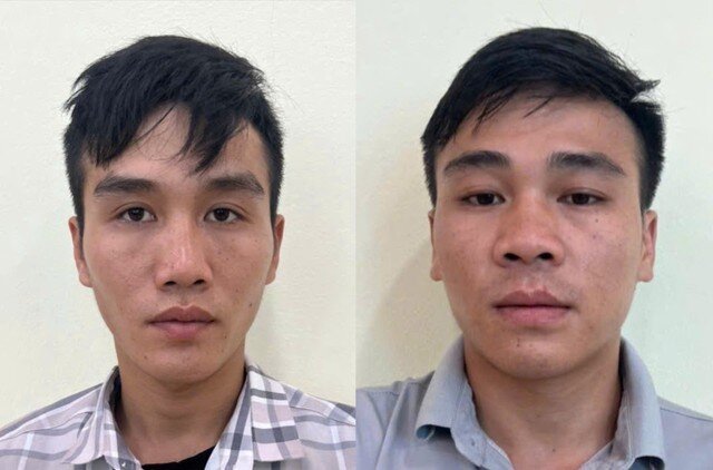 Hai đối tượng (từ trái qua phải): Trần Công Anh và Trần Công Phố. Ảnh: CACC