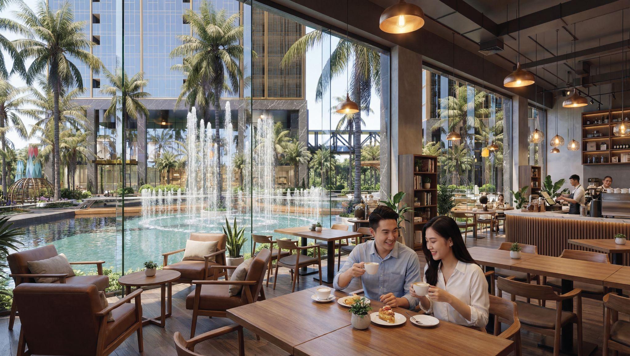 Một góc cảnh quan, tiện ích nội khu tại Sunshine Sky City, nơi không gian xanh tạo nên trải nghiệm sống như nghỉ dưỡng mỗi ngày.