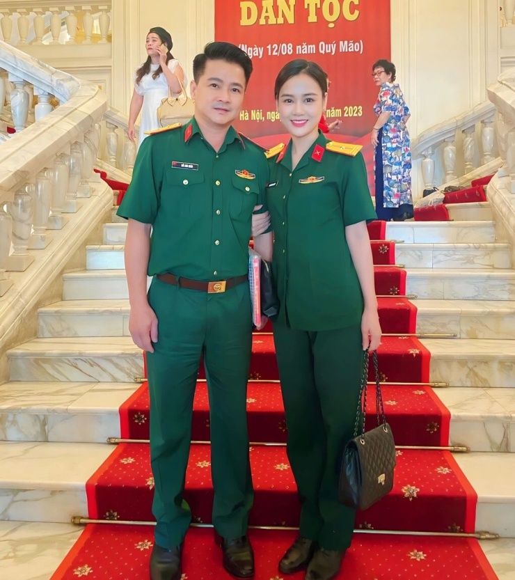 Huyền Sâm và chồng - NSƯT Đới Anh Quân