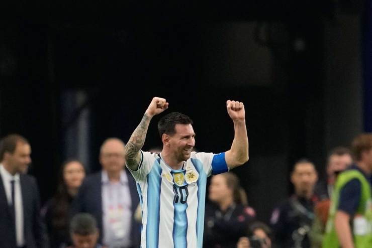 Chưa một ai từng ghi bàn trong 7 trận liên tiếp ở World Cup như Messi. Ảnh: AP