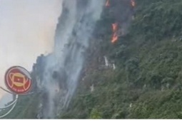 Sét đánh núi Cao San, gần 3.500 m² rừng phòng hộ ở Ninh Bình bị thiêu rụi