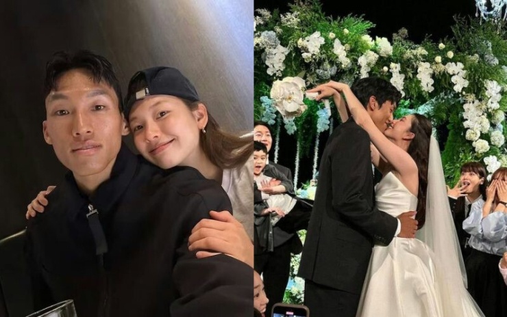 Vợ chồng Kim Seung-gyu và Kim Jin-kyung kết hôn năm 2024. Ảnh: Instagram