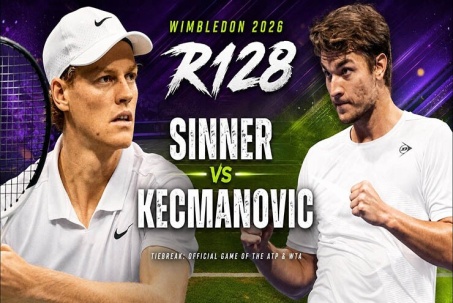 Trực tiếp tennis Sinner - Kecmanovic: Khó tạo địa chấn (Wimbledon)