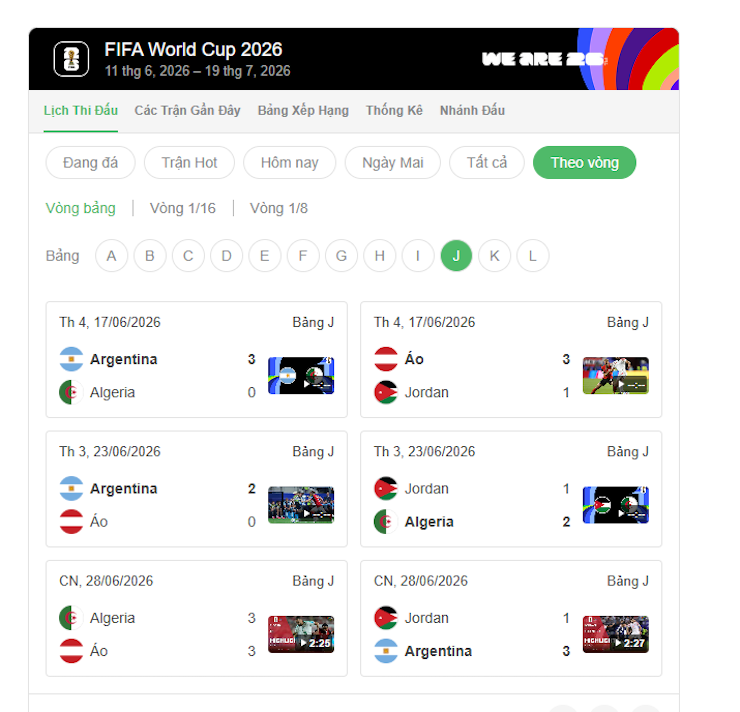 Một số thông tin liên quan World Cup 2026 được trả về lập tức khi tìm kiếm trên Internet.
