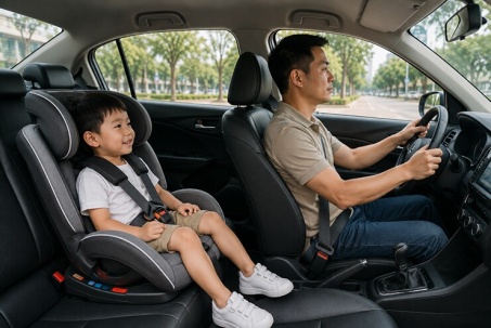 Từ 15/8, tài xế chở trẻ dưới 10 tuổi không dùng ghế an toàn sẽ bị phạt cảnh cáo