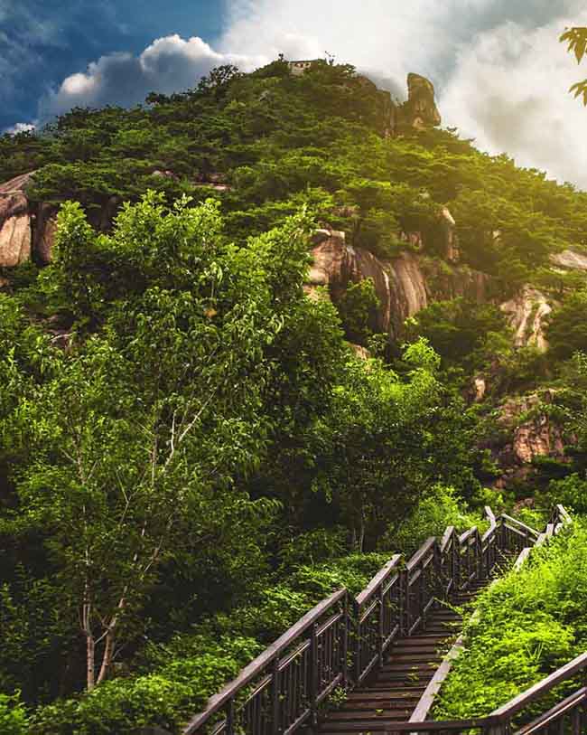 Người Hàn Quốc rất thích leo núi nên những con đường lên núi được xây lại để dễ đi hơn.