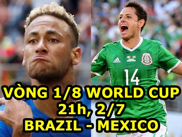 Bóng đá - World Cup, Brazil – Mexico: "Tí hon" mơ lật đổ Neymar, Coutinho (Vòng 1/8)