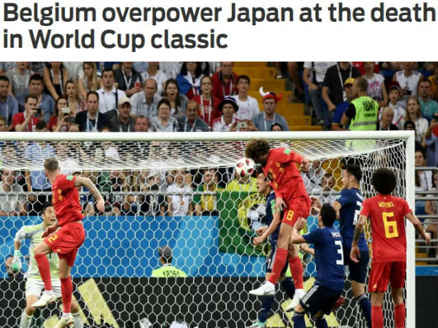 Kịch chiến World Cup Nhật Bản – Bỉ: Báo chí quỳ rạp, nể ”Samurai” quật khởi