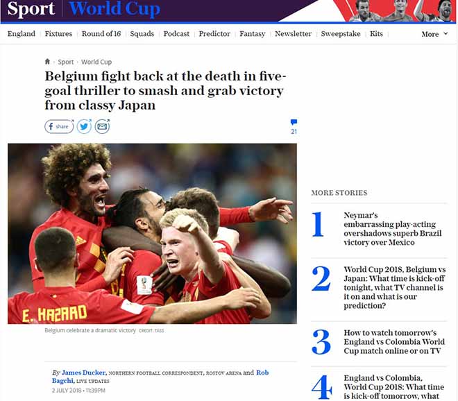 Kịch chiến World Cup Nhật Bản - Bỉ: Châu Âu choáng váng, khen “Samurai” thượng võ - 3