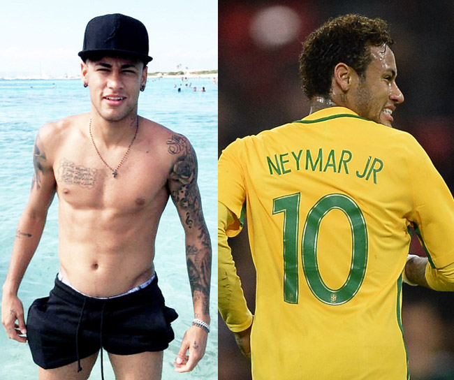 1. Brazil đã chính thức lọt vào tứ kết World Cup 2018. Neymar là cái tên được fan nhắc tới nhiều hiện nay. Anh sở hữu thân hình vạm vỡ, nổi rõ 6 múi bụng. 