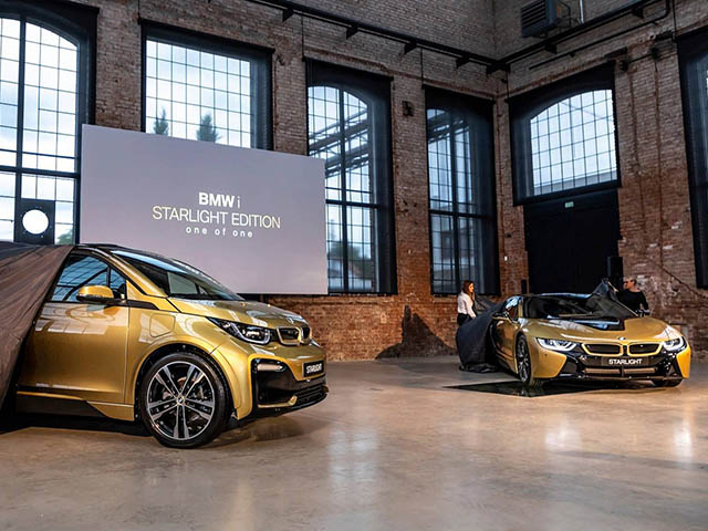 Bộ đôi BMW i3 và i8 ấn tượng với lớp sơn vàng thật 24K