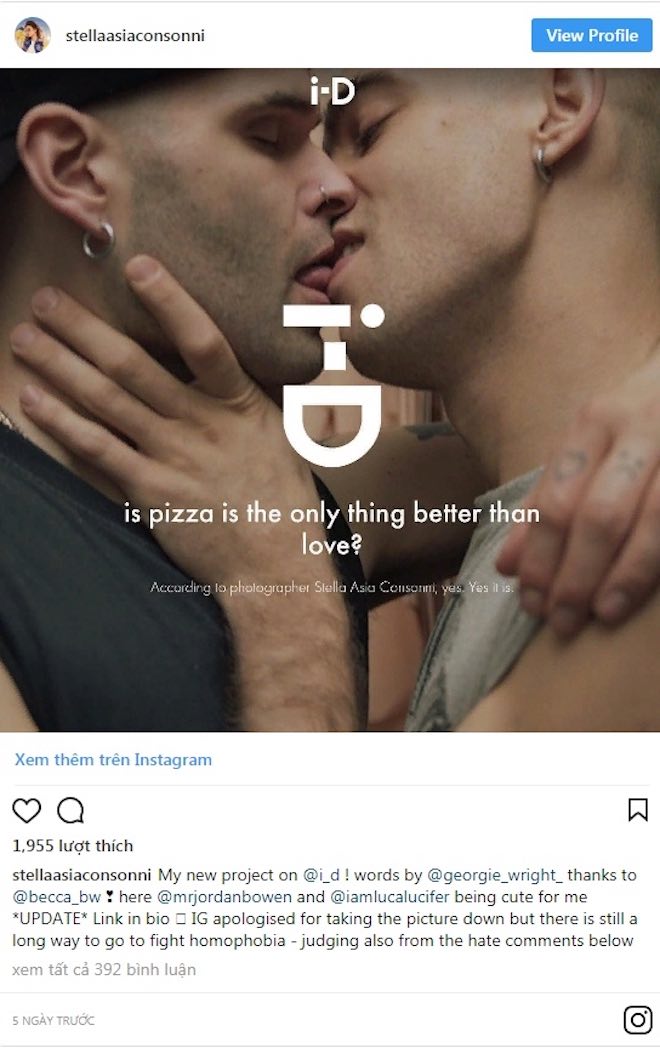 Instagram công khai xin lỗi vì xóa bức ảnh hai người đàn ông hôn nhau - 1