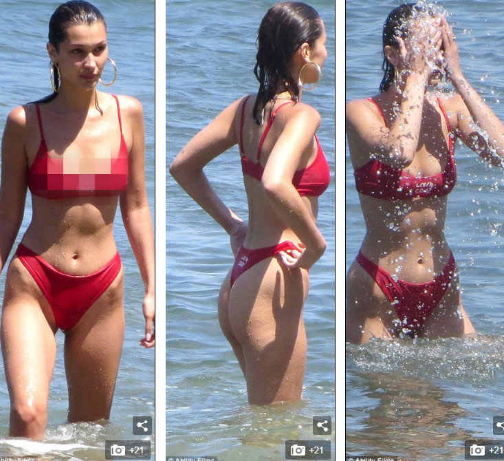 Hot girl Hollywood mặc bikini không lót khi xuống nước - 2
