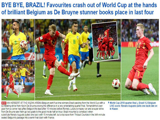 Bỉ hạ Brazil vào bán kết World Cup: Báo chí “xỉ vả” Neymar, Pháp e ngại Lukaku