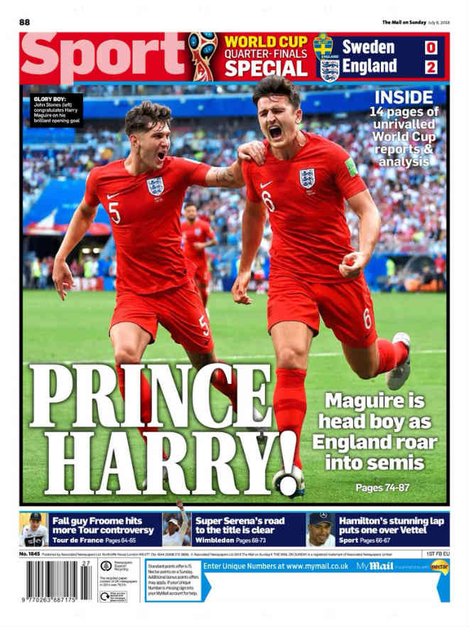 ĐT Anh vào bán kết World Cup: Báo chí gọi người hùng là &#34;Hoàng tử&#34; Harry - 1