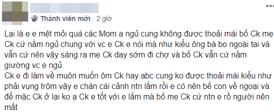 Nàng dâu “dở khóc, dở cười” vì sở thích ngủ chung với con trai của bố mẹ chồng - 1