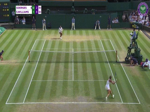 Thể thao - Clip hot Wimbledon: "Nữ hoàng" Serena lốp bóng điệu nghệ, vô lê cháy sân