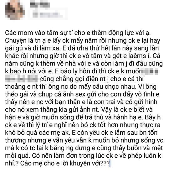 Chồng ngoại tình nhiều lần, còn gửi ảnh sex cho gái nhưng vợ vẫn không muốn ly hôn - 2