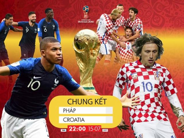Trực tiếp bóng đá World Cup, Pháp - Croatia: ”Gà trống” quyết phá dớp thua 2 chung kết