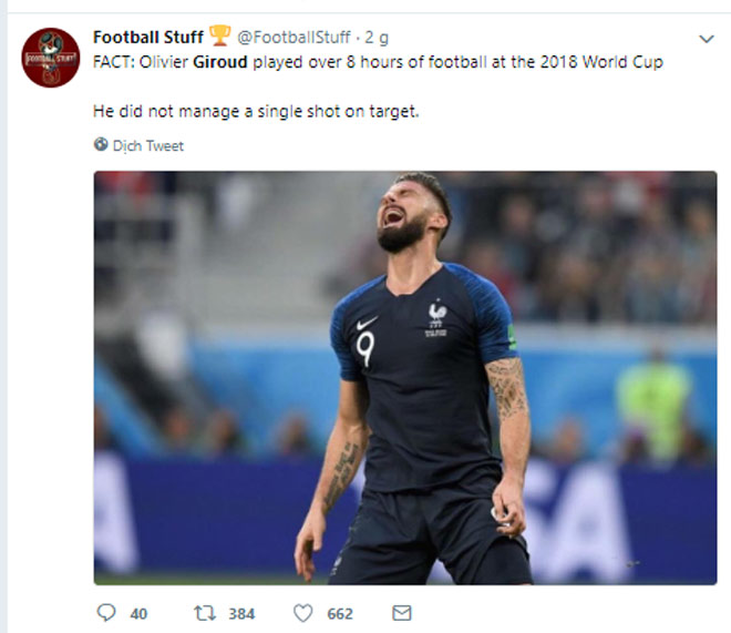 Thảm họa tuyển Pháp: Giroud “chân gỗ”, tay khư khư ôm Cúp vàng - 2