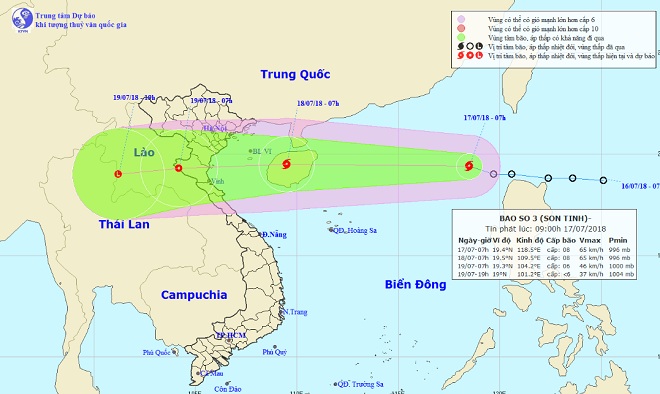 Bão số 3 giật cấp 10, hướng thẳng bờ biển Hải Phòng - Hà Tĩnh - 1