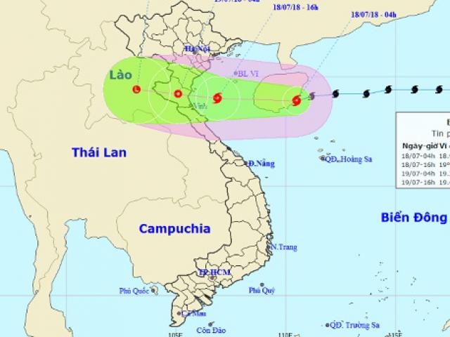 Bão số 3 tăng cấp, di chuyển với tốc độ chóng mặt vào bờ biển Thái Bình - Hà Tĩnh