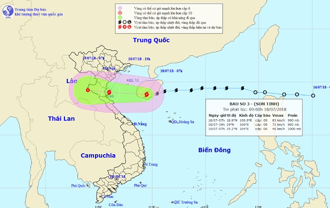 Bão Sơn Tinh gió giật cấp 10 khi đổ bộ Thái Bình - Hà Tĩnh - 1