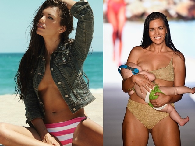 Người mẫu - Hoa hậu - Người mẫu bikini cởi áo cho con bú trên sàn catwalk bất ngờ bị chỉ trích dữ dội