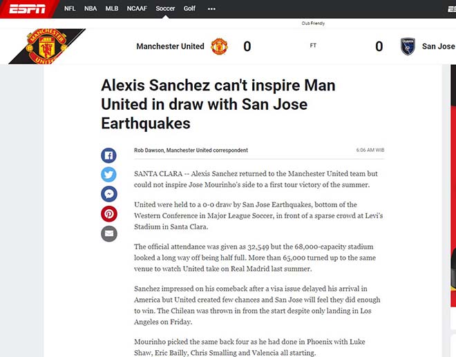 MU: Báo chí Anh khen Sanchez, chê chiến thuật Mourinho “cổ lỗ sĩ” - 1