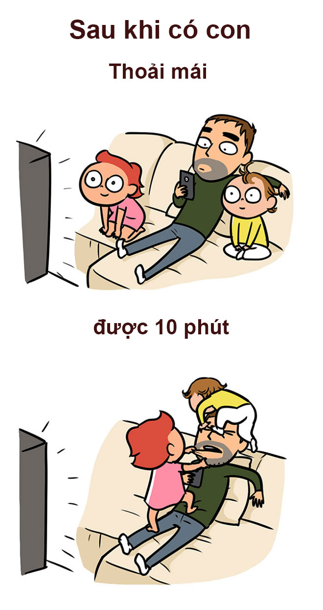 Đàn ông trước và sau khi có con khác nhau thế nào! - 4