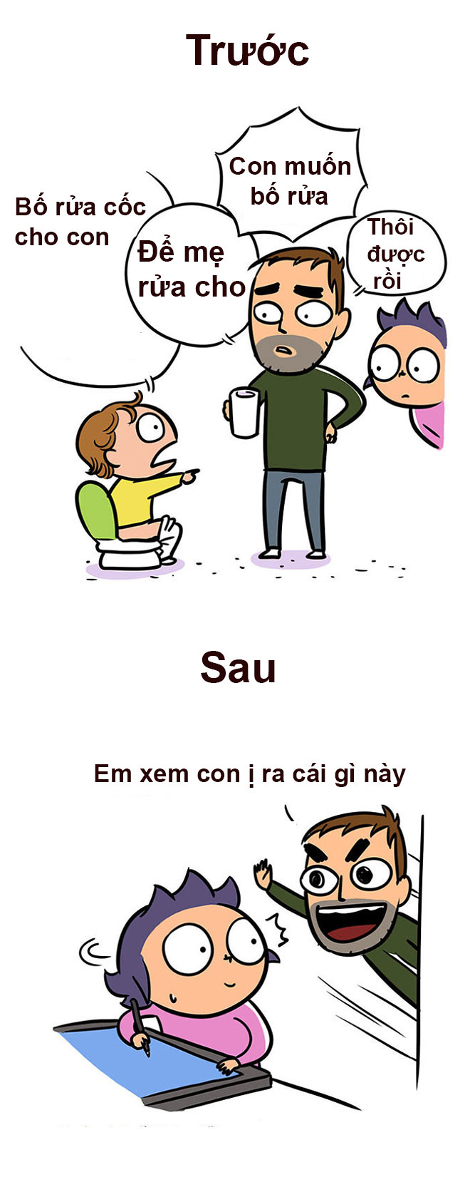 Đàn ông trước và sau khi có con khác nhau thế nào! - 3