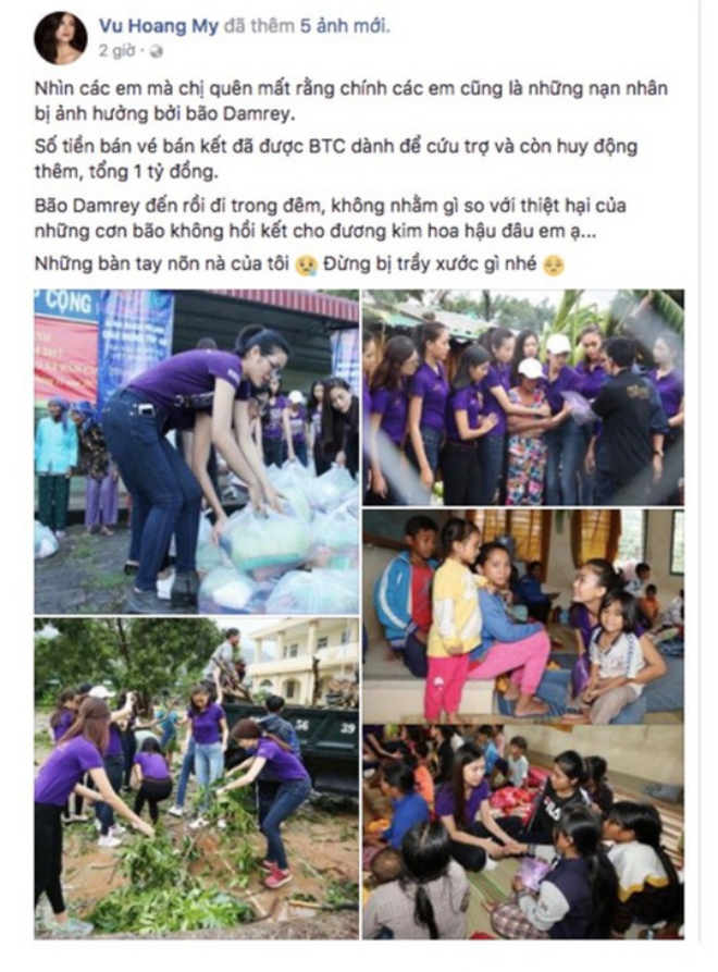 Hoa Vinh nói sốc vụ tai nạn Quảng Nam; Á hậu xin &#34;tay nõn nà đừng trầy vì bão lớn&#34; - 2