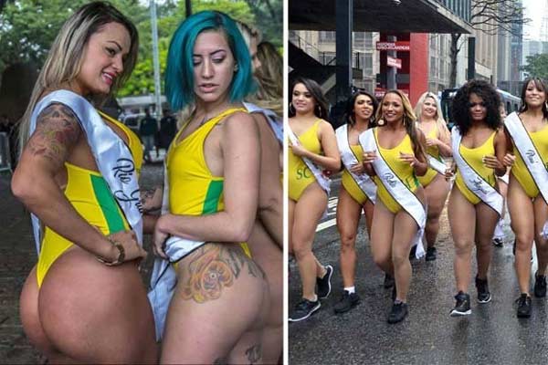 Hoa hậu Siêu vòng 3 Brazil 2018 làm náo loạn đường phố - 1
