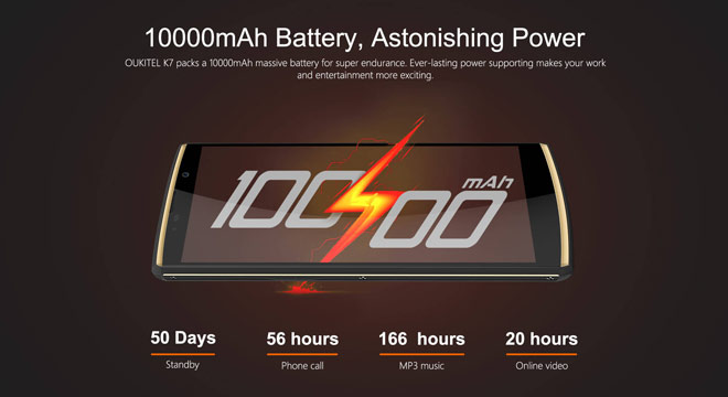 Oukitel K7  pin 10.000mAh, Ram 4G,Rom 64G giảm giá 500 ngàn trong ngày đầu ra mắt - 1