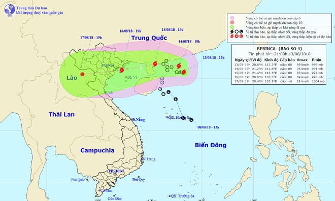 Bão số 4 giật cấp 10 di chuyển chậm, nạp thêm năng lượng để tăng cấp - 1