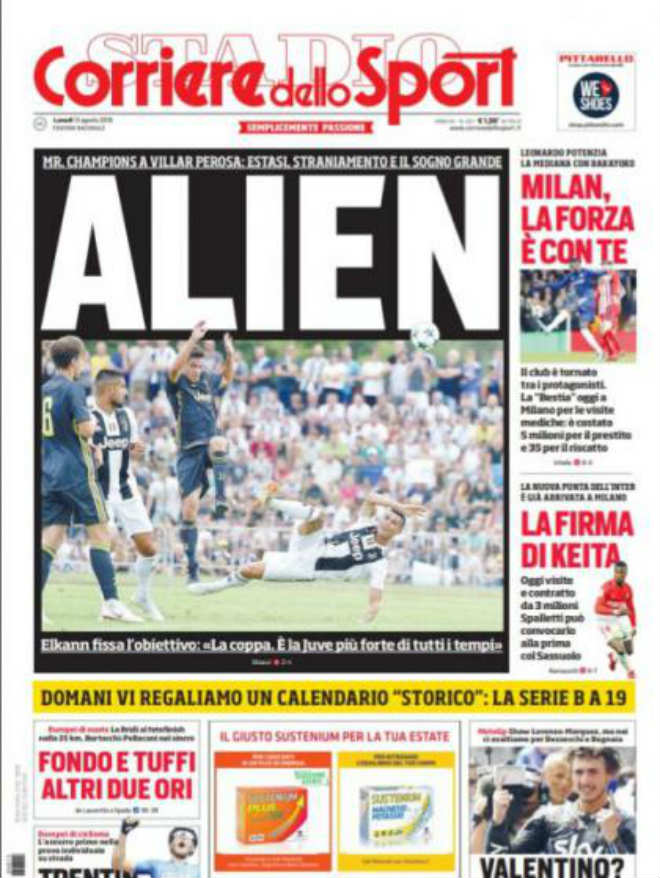 Ronaldo 8 phút ghi bàn ra mắt Juventus: Báo Italia ca ngợi “quái vật ngoài hành tinh” - 2