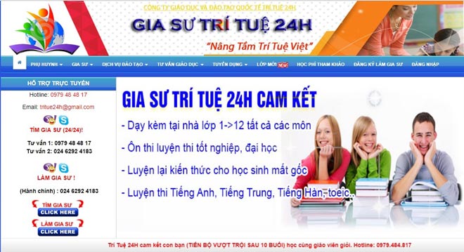 Trung tâm gia sư Trí Tuệ 24h – Niềm tin cho mọi gia đình - 1