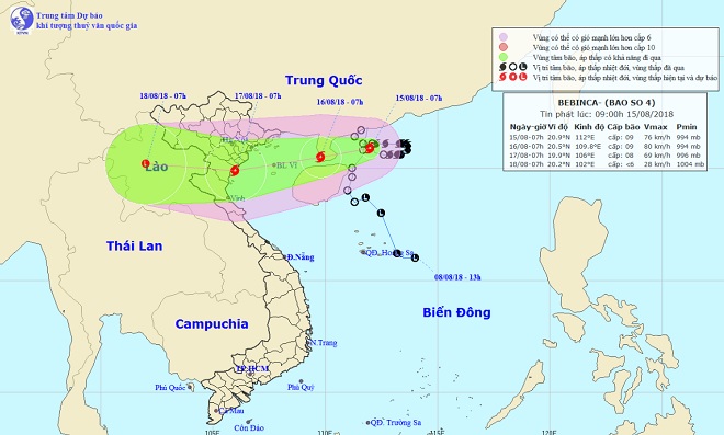 Bão số 4 gió giật cấp 11, tăng tốc hướng vào Quảng Ninh – Nghệ An - 1