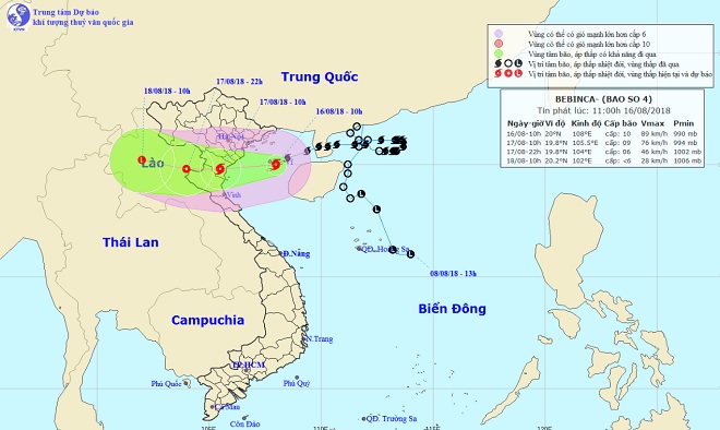 Bão số 4 mạnh thêm và di chuyển nhanh, nhiều tỉnh gấp rút cấm biển - 1
