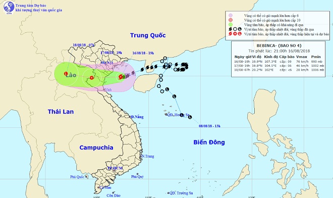 Bão số 4 bắt đầu đổ bộ vùng biển Hải Phòng – Nghệ An, mưa to nhiều nơi - 1