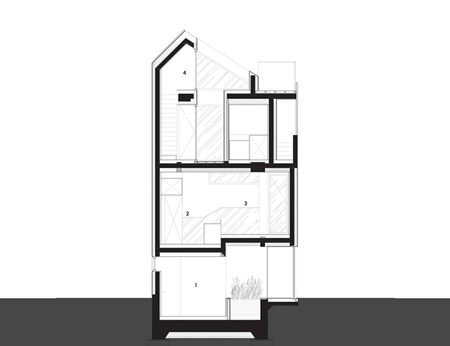 Thiết kế mặt sau của căn nhà.